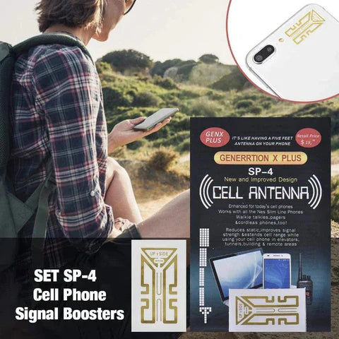 Antenna Signal Sticker with Gold Finish and Adhesive Installation for Wireless Devices