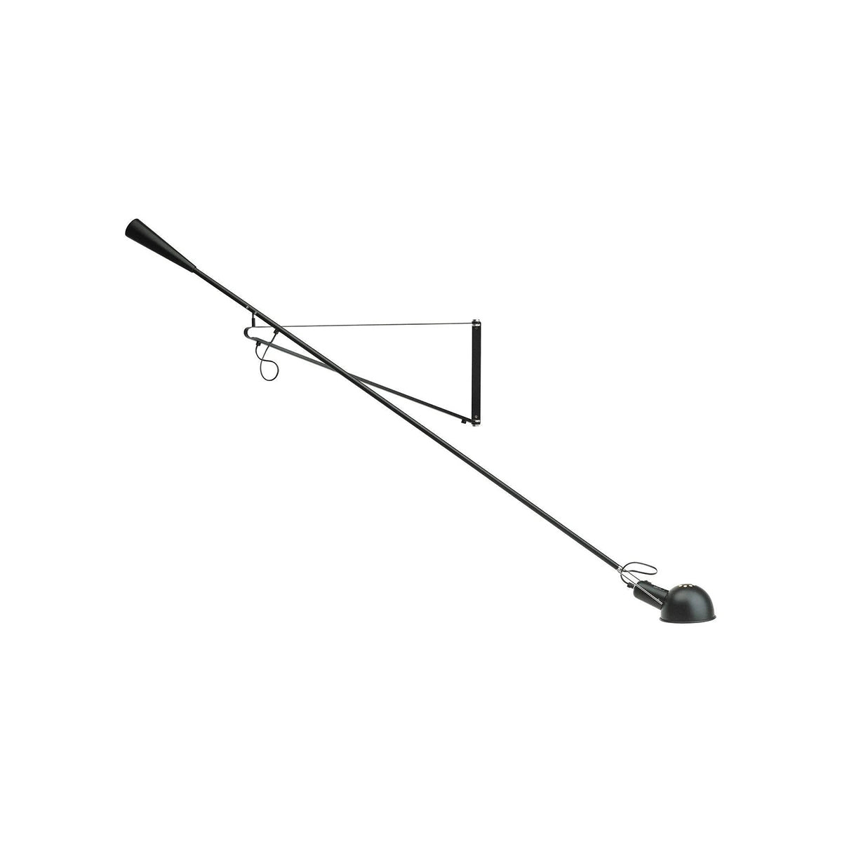 Adjustable Wall Lamp with Swinging Arm and Cast Iron Counterweight, 80.7 inches
