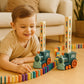 Automatic Domino Placement Train with Motorized Chain Reaction and Colorful Pieces