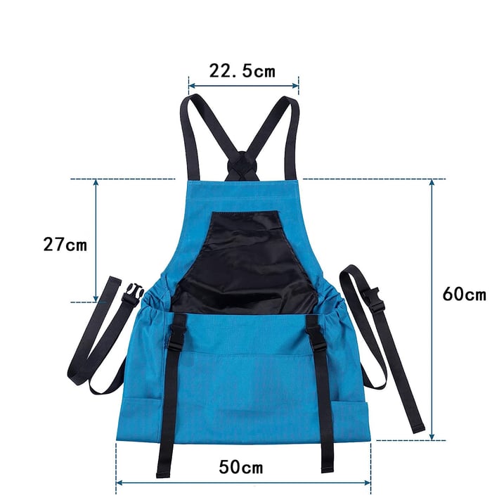 Water Resistant Garden Apron with Cross Back Straps and Dual Pockets, Adjustable Fit
