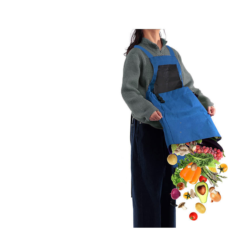 Water Resistant Garden Apron with Cross Back Straps and Dual Pockets, Adjustable Fit