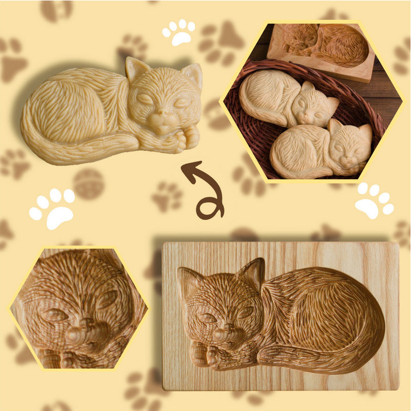 Wooden Cookie Cutter with Seven Seasonal Designs and Press-Lift Mold