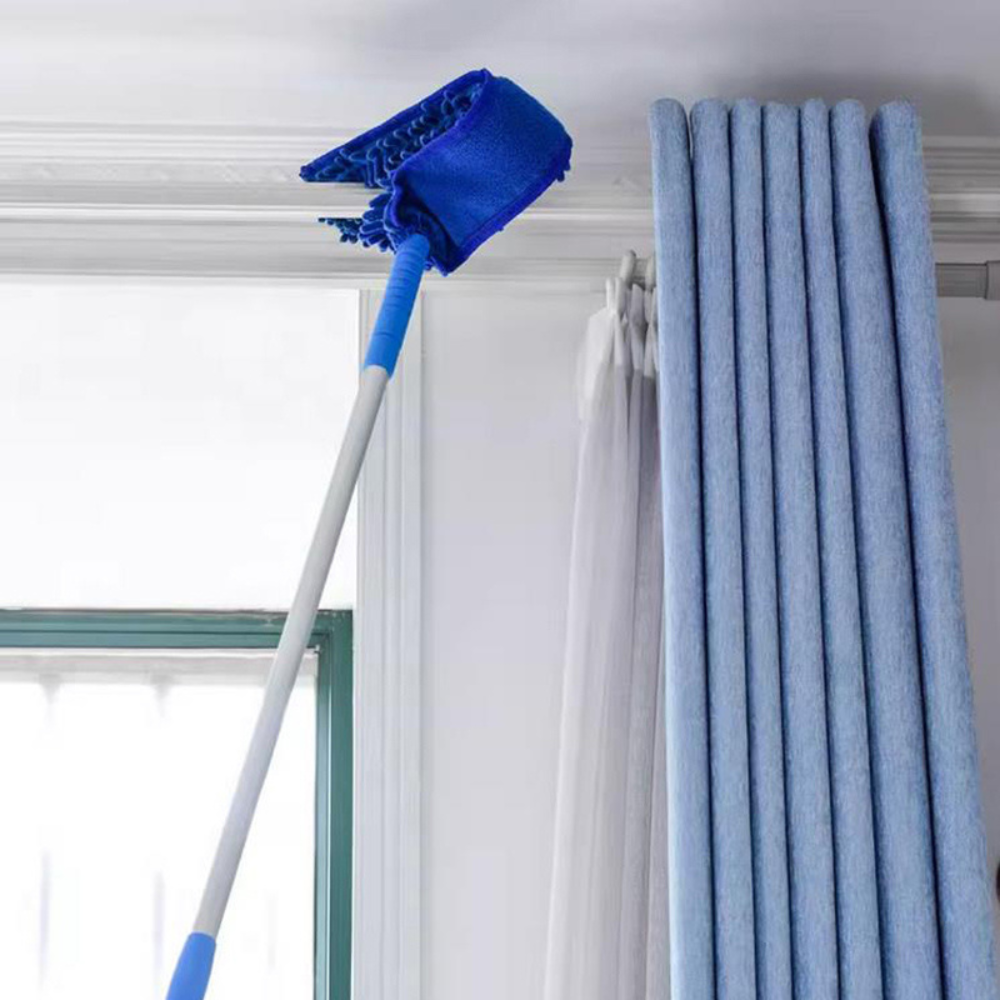 Extendable Ceiling Fan Duster with Bendable Microfiber Head and Aluminum Pole