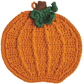 Crocheted Pumpkin Trivet with Cotton Construction and Heat-Resistant Surface