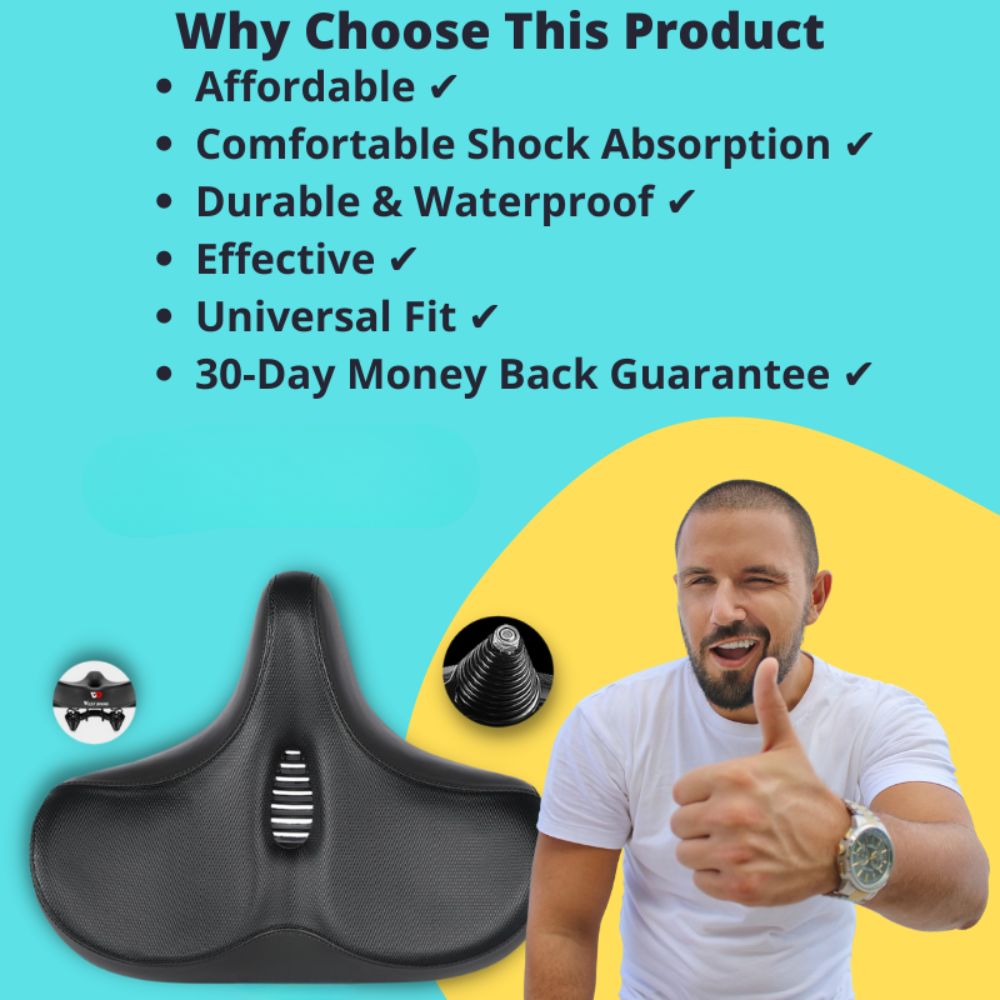 Oversized Bike Saddle with Dual Spring Suspension and Ventilated Foam Cushion