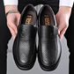 Men's Slip-On Loafers with Flat Sole and Breathable Cowhide Upper