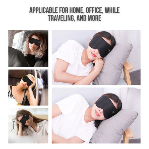 Rechargeable Heated Eye Mask with 3 Heat Modes and Removable Silk Cover