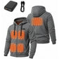 Mens Electric Heated Zipper Sweatshirt with Rechargeable Battery Pack and Dual Heating Zones