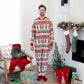 Matching Family Christmas Pajamas with Gingerbread and Tree Festive Print