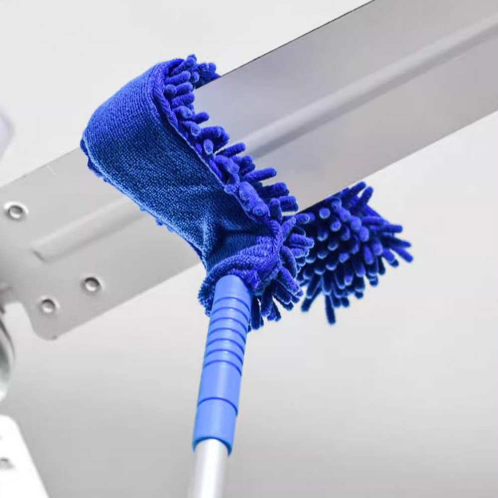 Extendable Ceiling Fan Duster with Bendable Microfiber Head and Aluminum Pole