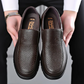 Men's Slip-On Loafers with Flat Sole and Breathable Cowhide Upper