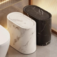 Push Top Trash Can with Marble Texture and Elliptical Corner Shape