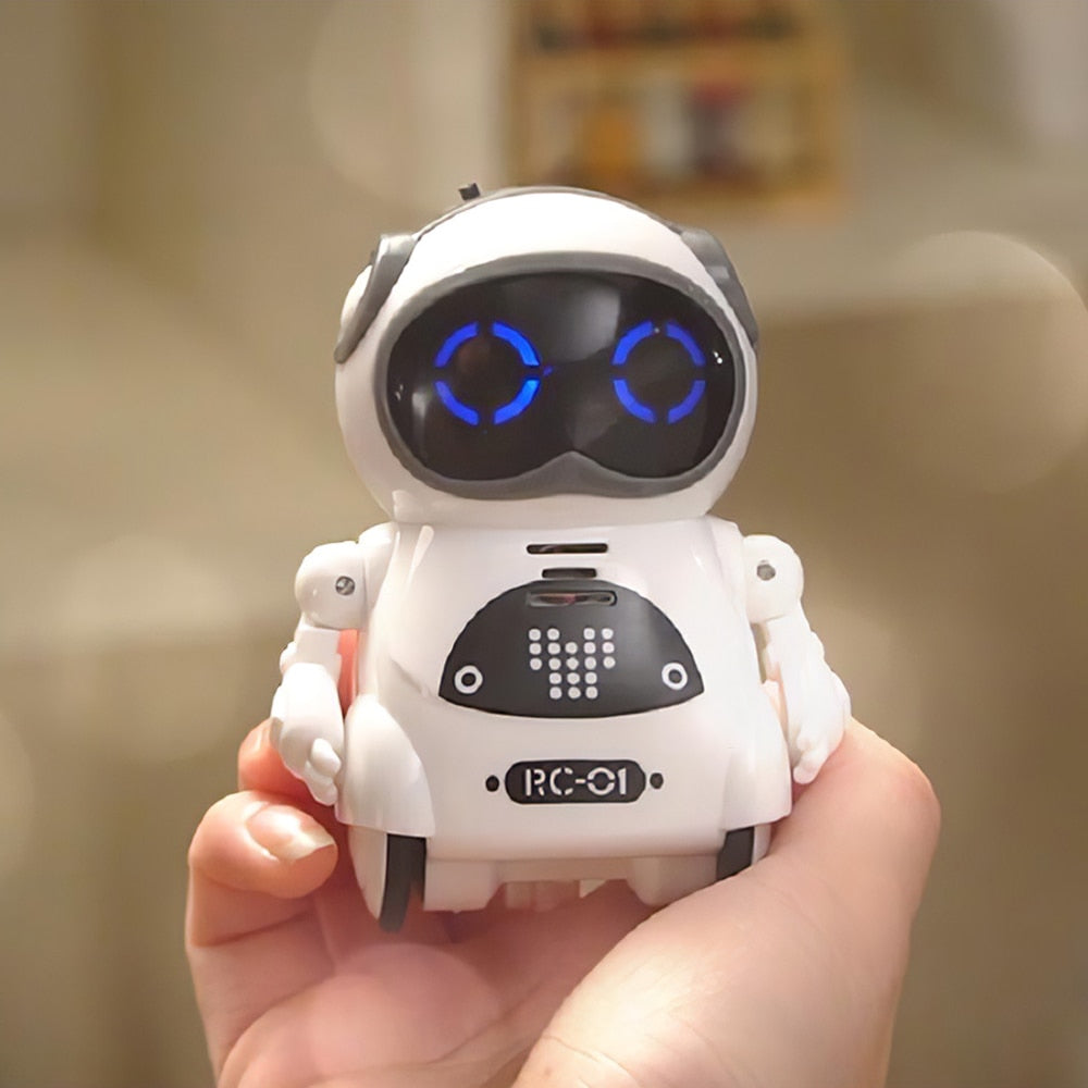 Pocket RC Robot Toy with Interactive Talk, Dance & LED Light