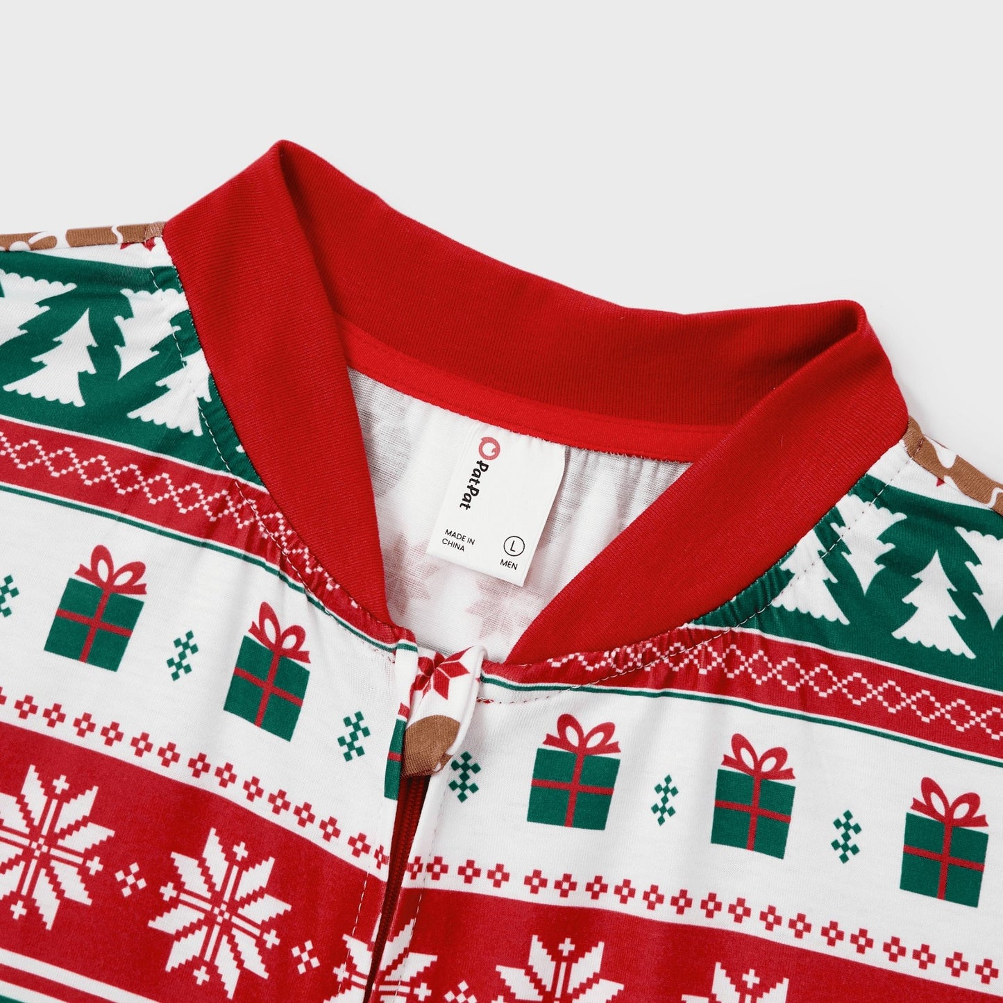 Matching Family Christmas Pajamas with Gingerbread and Tree Festive Print