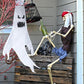 Hanging Halloween Flying Ghost Decoration with Optional LED Lights, 47 Inches Tall