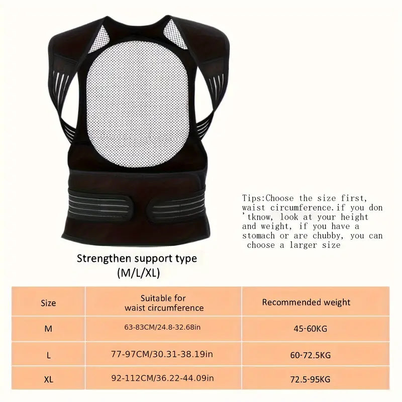 Adjustable Lower Back Support Brace with 108 Magnets and Infrared Heat Therapy