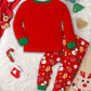 Childrens Lined Pajama Set with Holiday Graphics and Long Sleeves