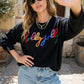 Womens Pullover with High Stretch Rib Knit and Eyelet Front Panel, Black