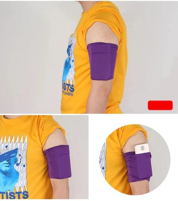 Elastic Arm Sleeve Phone Holder with Zipper Pocket for Running and Workout