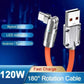 Rotating Charging Cable with 180 Degree Swivel and 3 Interchangeable Tips, 6A Fast  Charging