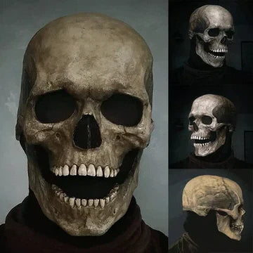 Movable Jaw Realistic Full Head Skull Mask for Halloween