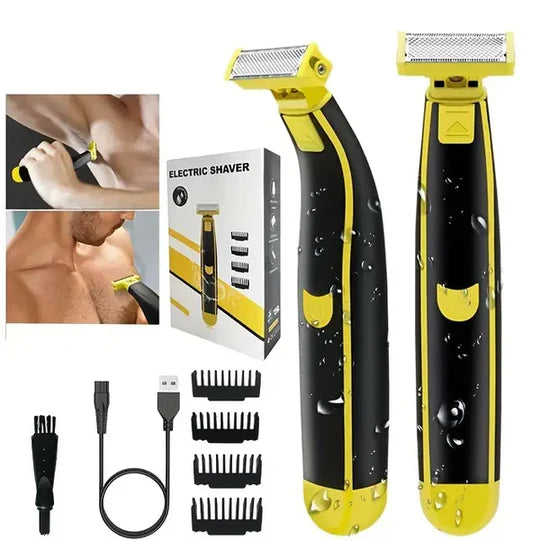 SJBackyard Men's Rechargeable Wet And Dry Electric Shaver And Trimmer