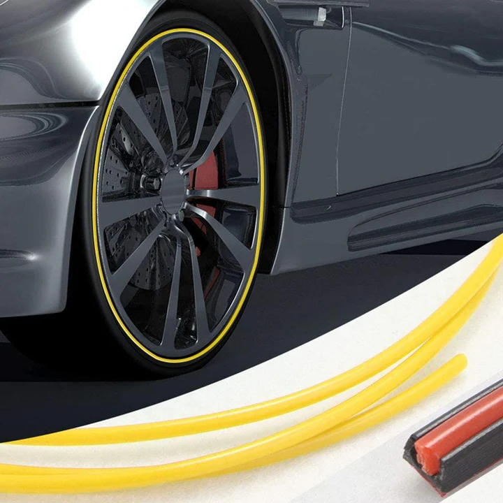 Rubber Wheel Rim Protector Strip with Adhesive Backing, 8 Meter Length