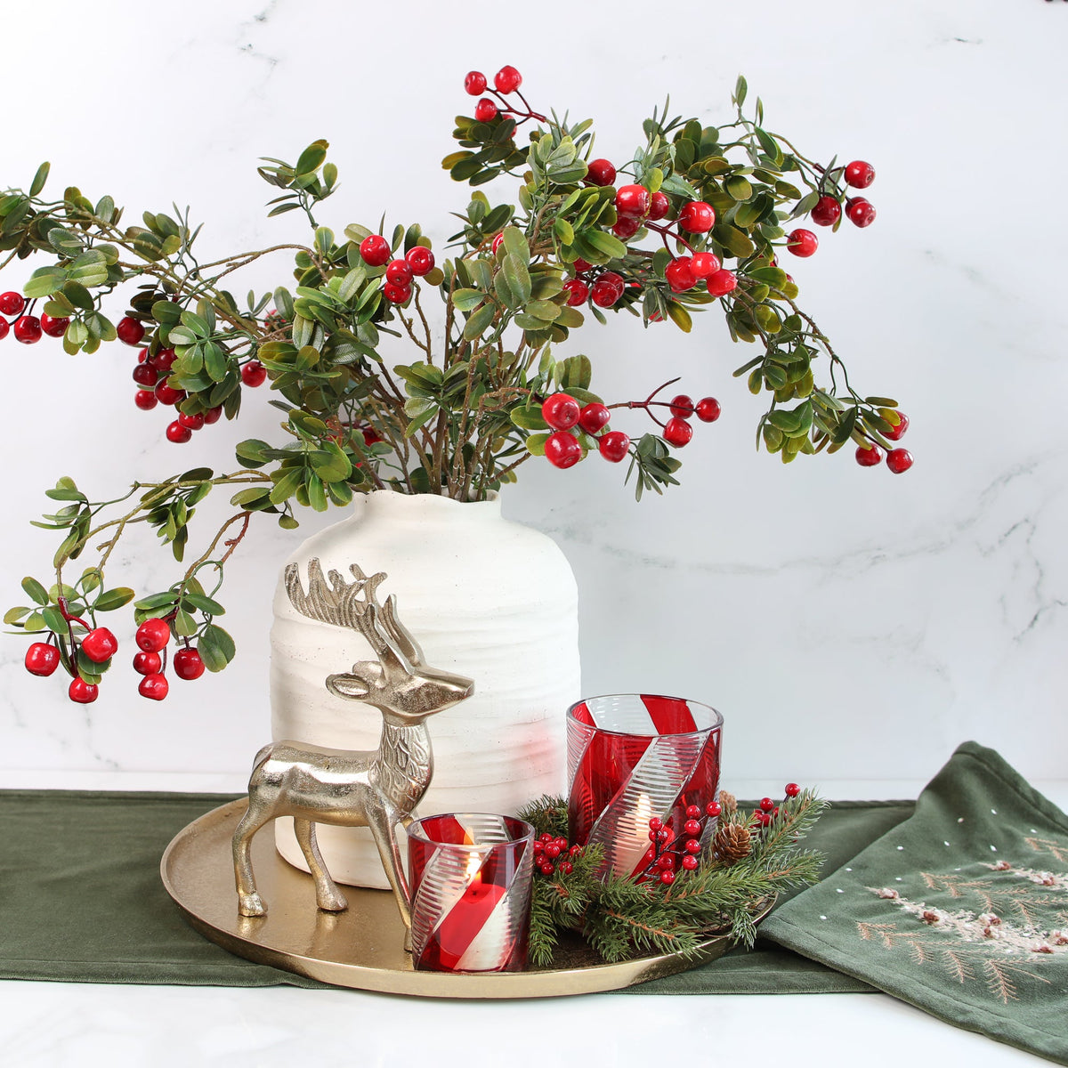Green Velvet Pines Table Runner - Interior Delights