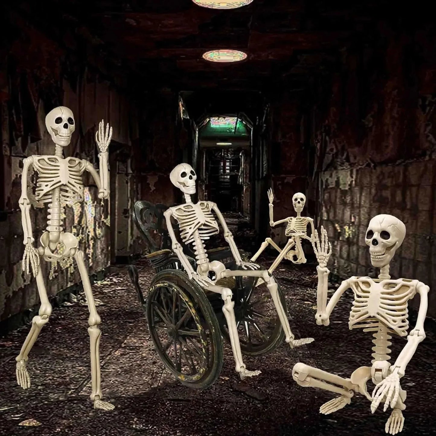 Life Size Halloween Skeleton Decoration with Adjustable Joints