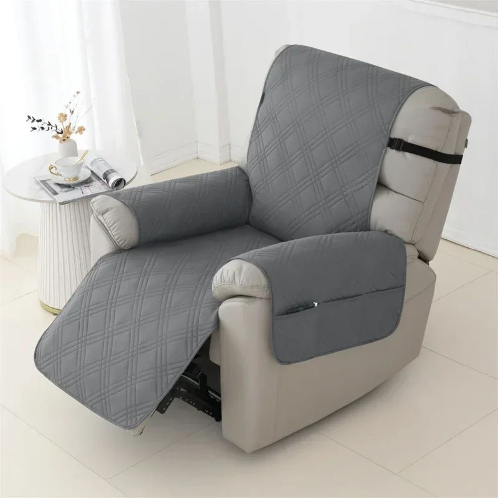 Quilted Chair Cover with Liquid-Repellent Fabric and Pet-Resistant Stitching