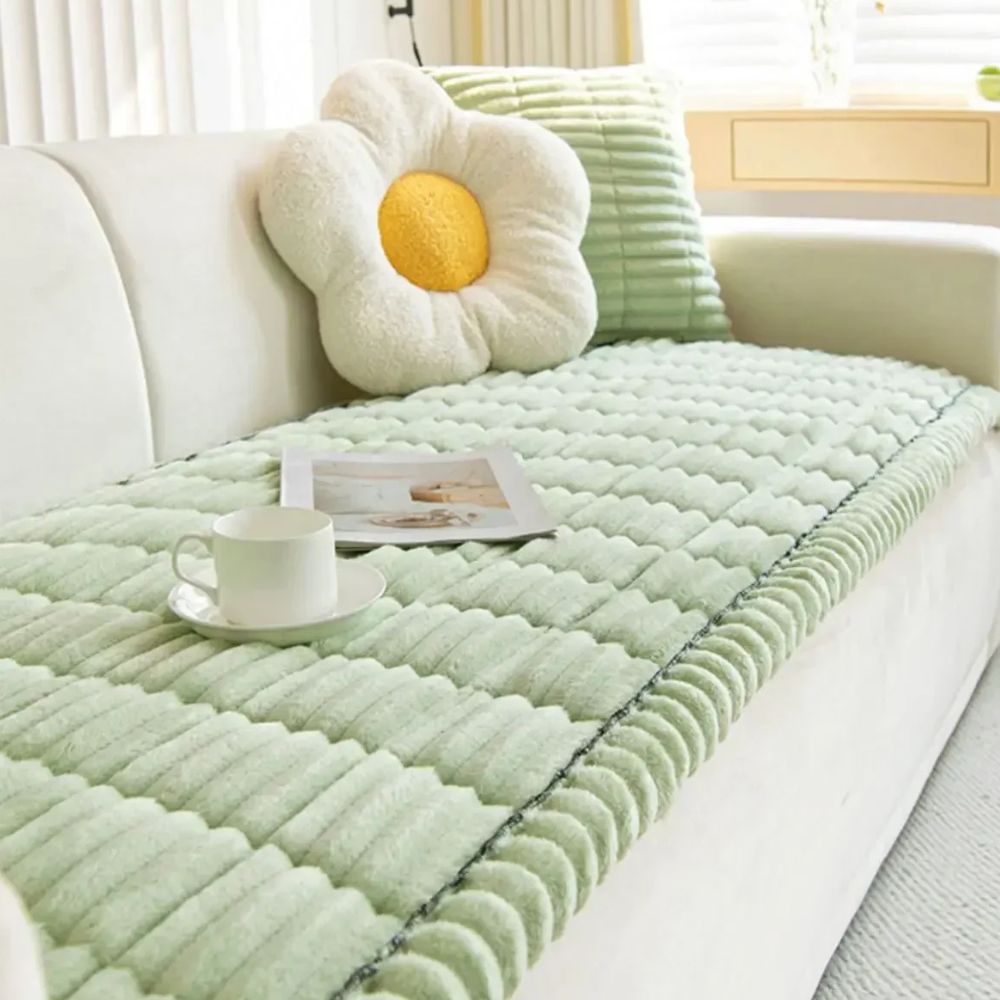Sofa Cover with Anti Slip Backing and Machine Washable Polyester, Striped Pattern