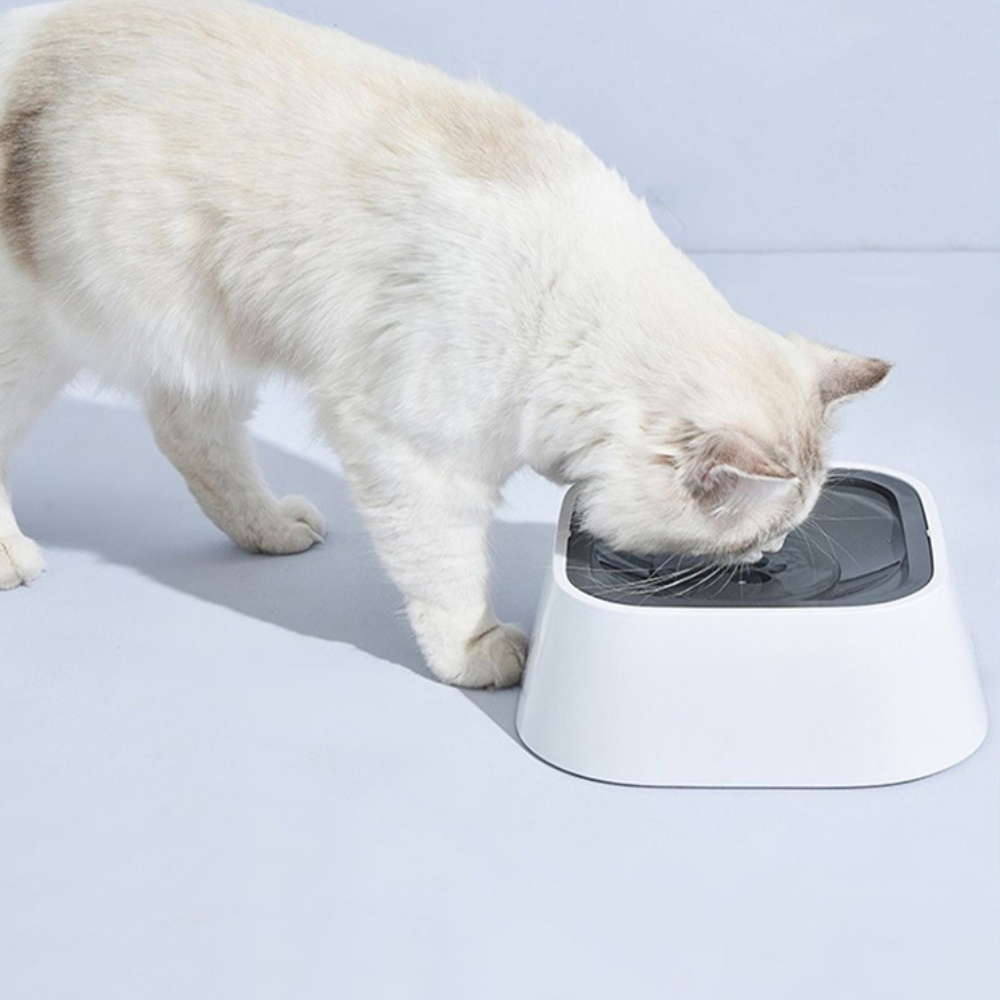 Dog Water Bowl with Floating Disk Control and Non-Slip Base, 1.5 Liter