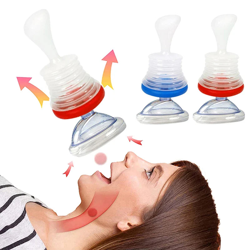 Airway Clearance Device with Manual Squeeze Operation and Universal Mask Fit