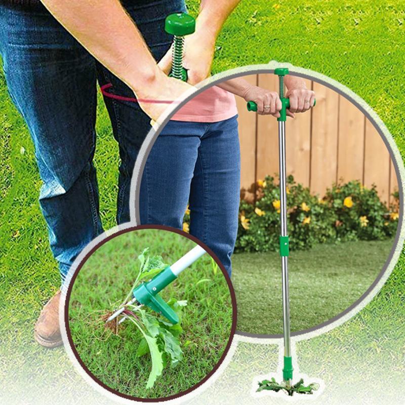 Standing Weed Puller with Triple Steel Claws and Foot Pedal, 50cm Handle