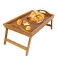 Folding Bamboo Bed Tray with Stable Surface and Foldable Legs
