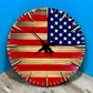 Rustic Wall Clock with American Flag Design and Bullet Hour Markers