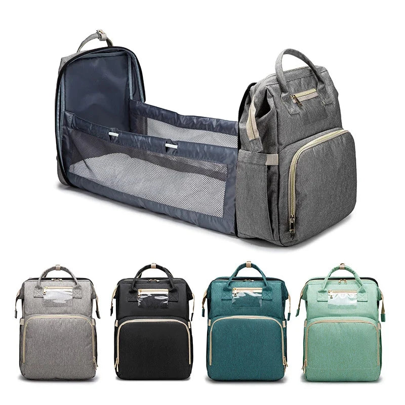 Portable Baby Changing Bag with Convertible Cot and Mosquito Net