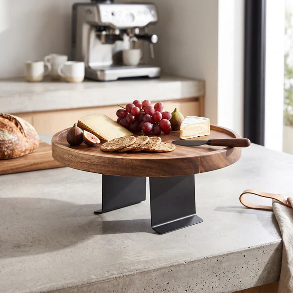 Wooden Sofa Armrest Tray with Secure Clip Attachment and Walnut  Finish
