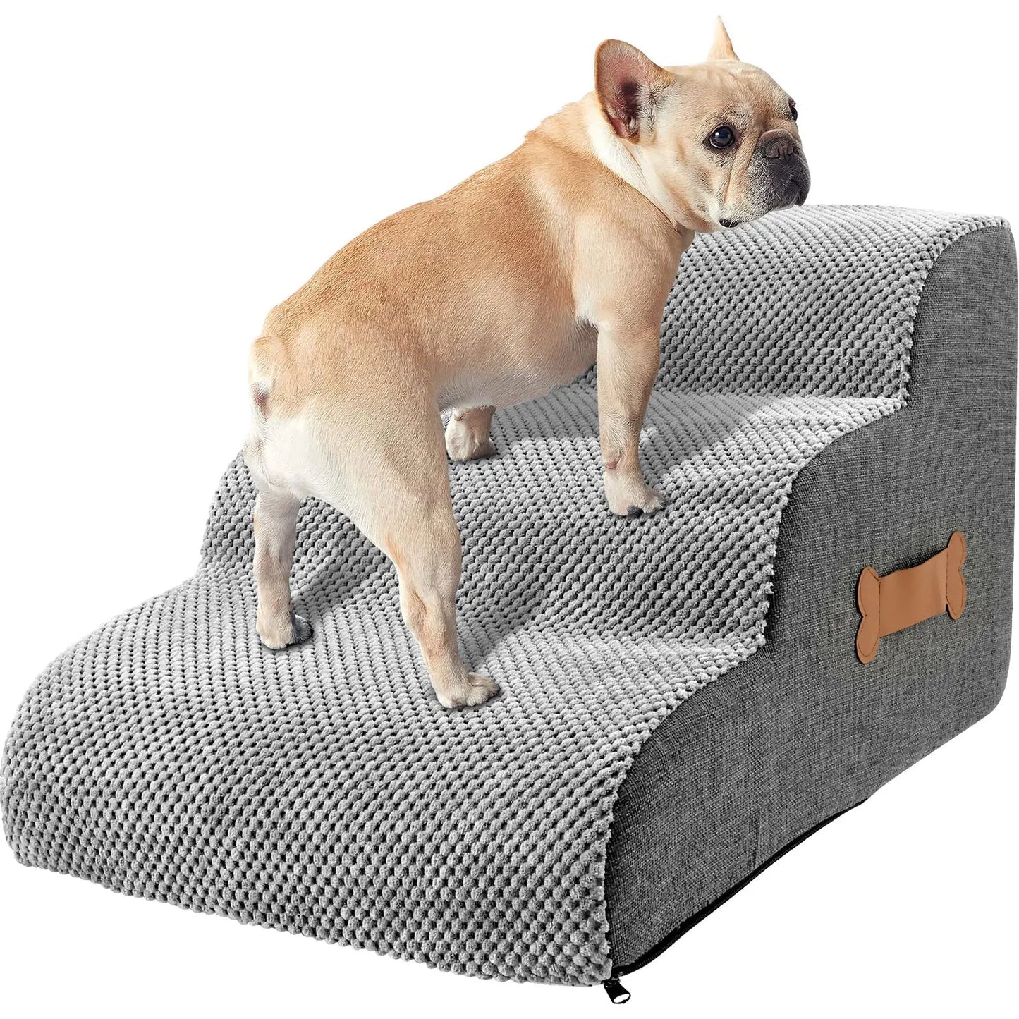 Pet Stairs with High Density Foam and Removable Washable Cover, Gentle Incline