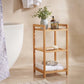 Bamboo Bath Rack with Three Open Shelves and Natural Wood Finish