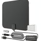 Indoor HDTV Antenna with 37dB Signal Amplifier and 10ft Cable