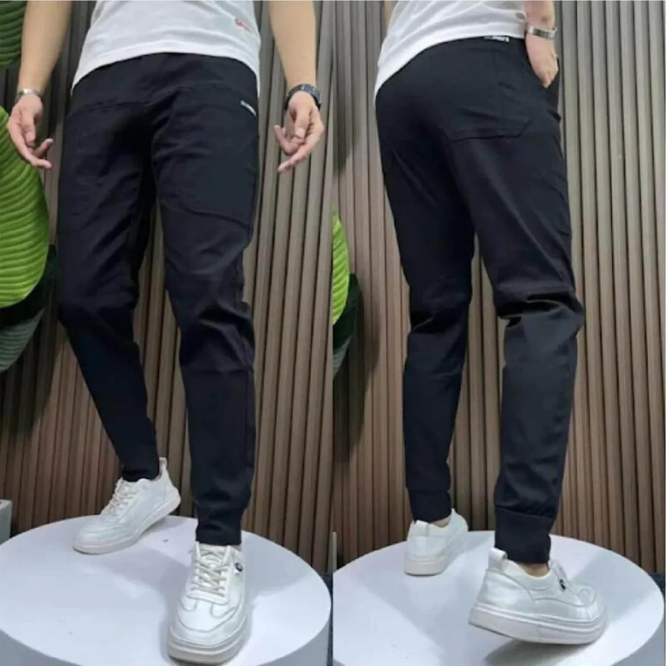 Stretch Cargo Jeans with Six Pockets and Slim Flexible Fit