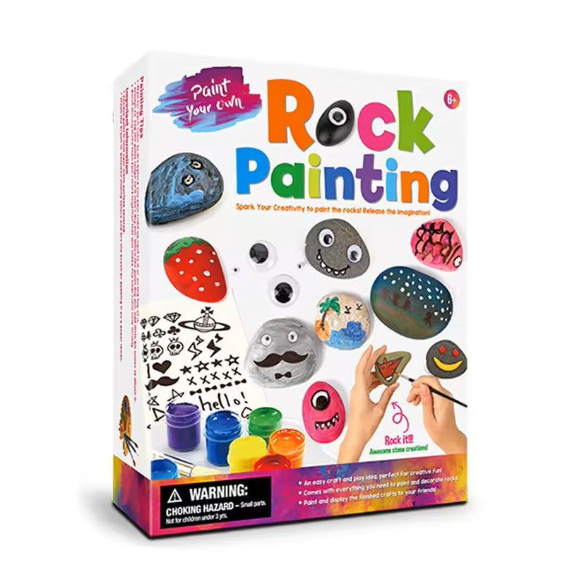 Stone Painting Set with River Stones and Acrylic Paints for Kids Ages 4-12
