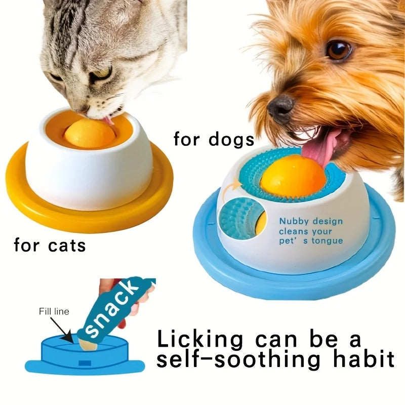 Pet Slow Feeder Lick Mat with Textured Grooves and Non-Slip Base