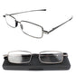 Folding Reading Glasses with 90° Spring Hinge and Stainless Steel Frame, Ultra Compact