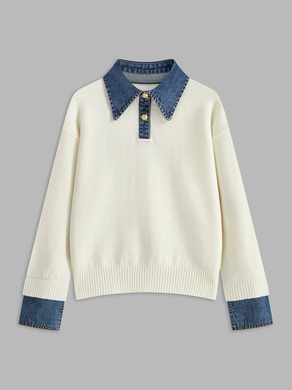 Knit Cardigan with Metal Button Closure and Medium Stretch Fabric, Shift Fit