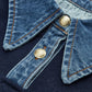 Knit Cardigan with Metal Button Closure and Medium Stretch Fabric, Shift Fit