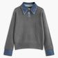 Knit Cardigan with Metal Button Closure and Medium Stretch Fabric, Shift Fit