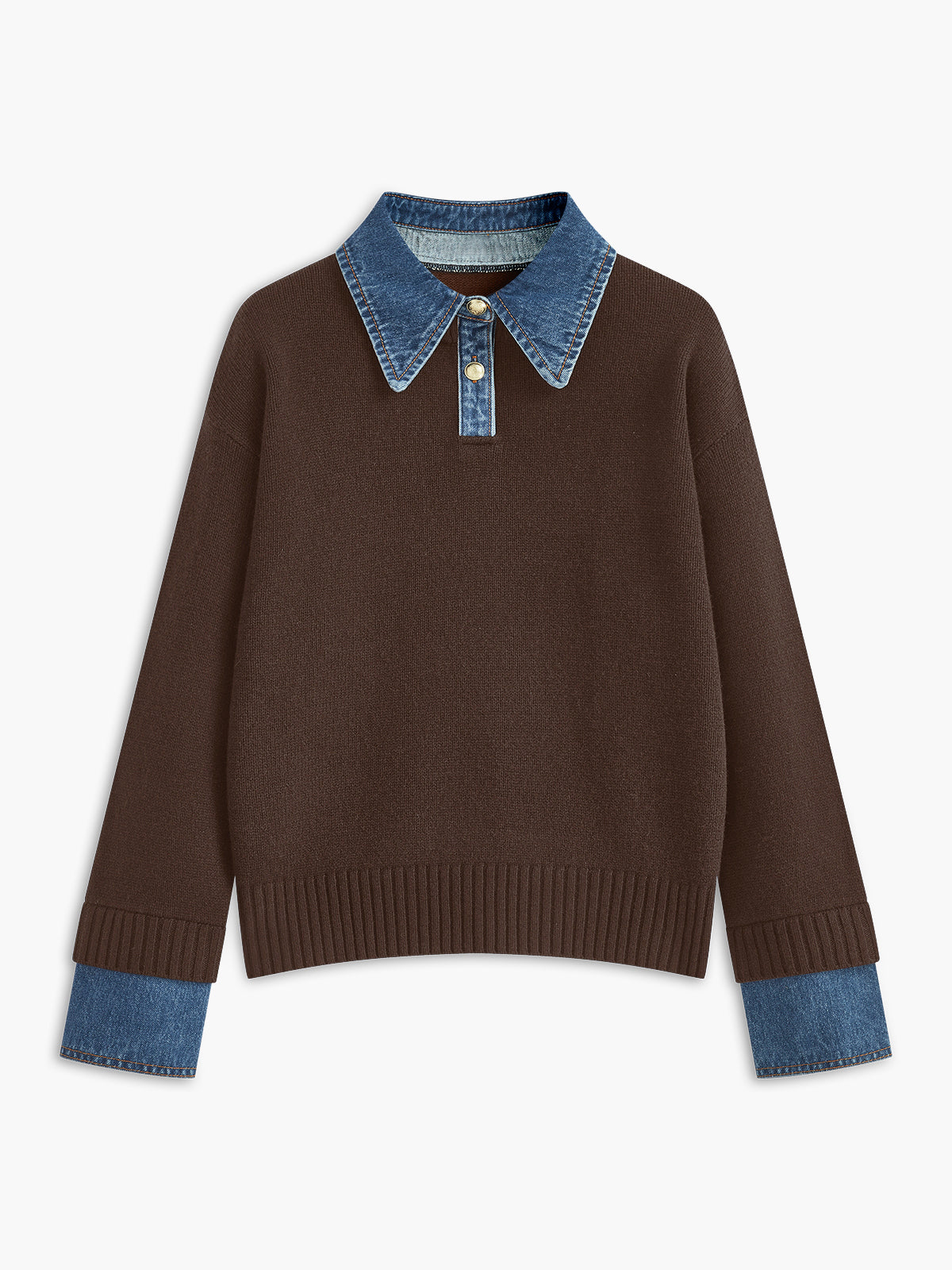 Knit Cardigan with Metal Button Closure and Medium Stretch Fabric, Shift Fit