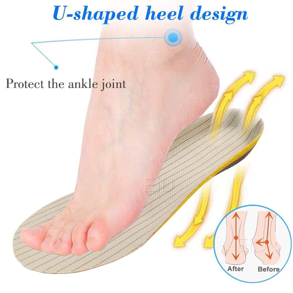 Gel Insoles with Arch Support and Heel Cup for Flat Feet, Pair